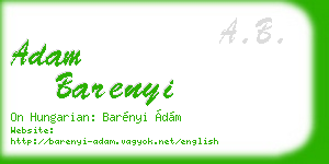 adam barenyi business card