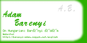 adam barenyi business card